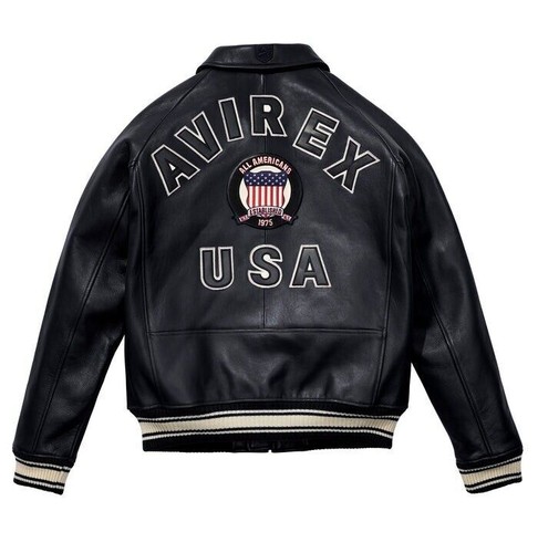 Men's Avirex Real Leather Bomber Jacket - Authentic American Pilot Flight Jacket - Picture 7 of 52