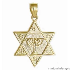 New 14k Gold Star of David Pendant