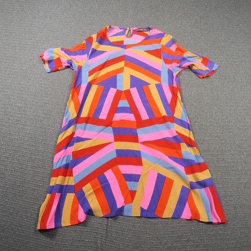 Mister Zimi Womens Shift Dress 8(AU) XS Geometric Harlequin Tina Short Sleeve