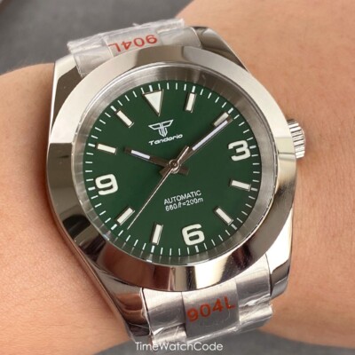 NH35A Automatic Watch for Men Business Green Dial Sapphire Crystal Tandorio 36mm