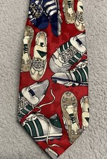 Vintage Youth Neck Tie Football Soccer Cleats Print Slim 45  Rubin West Silk