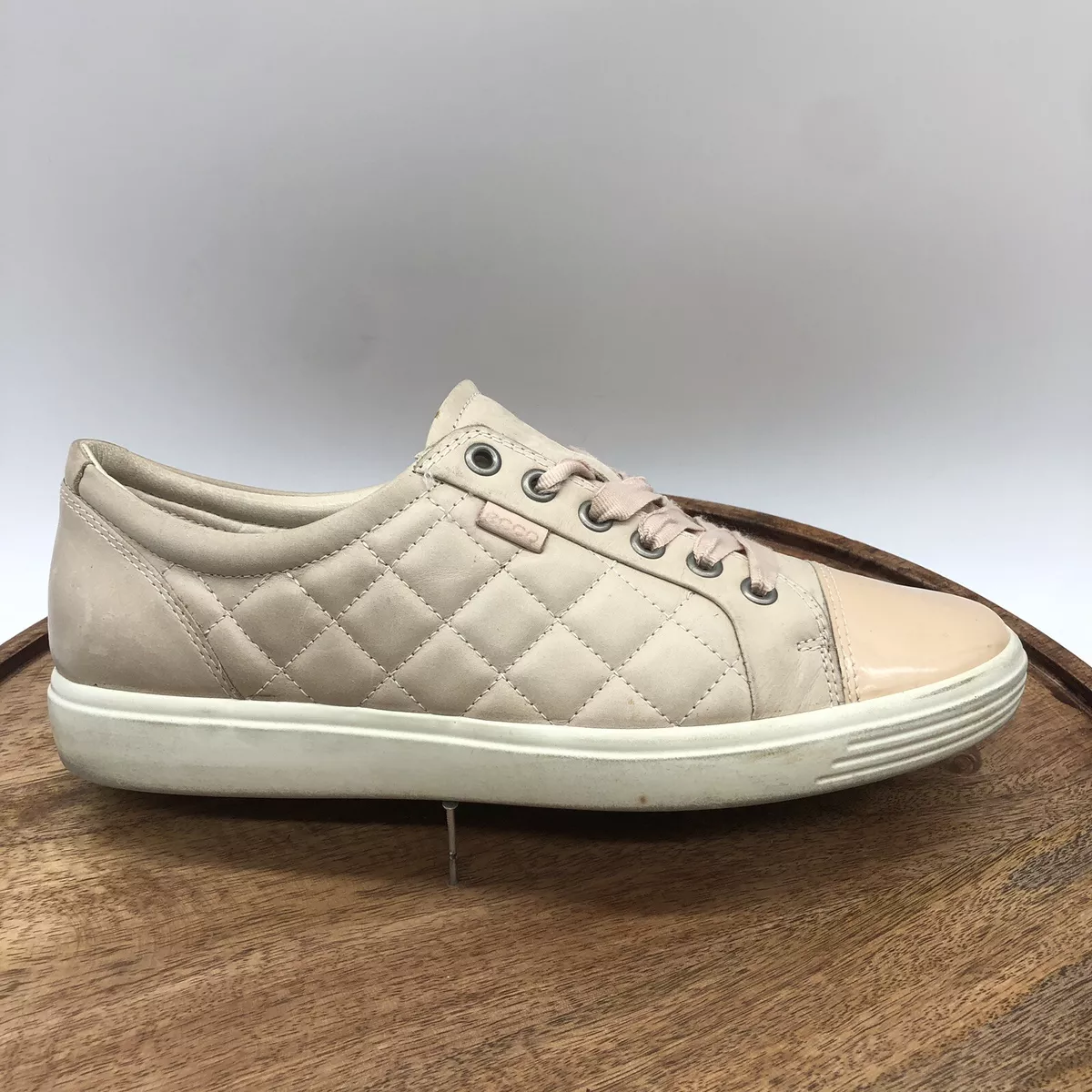 Ecco 7 Leather Quilted Patent Leather Rose Dust Pink 41 Sneakers | eBay