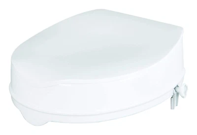 Homecraft Savanah Raised Toilet Seat 4" with a Lid, Elongated & Elevated Lock