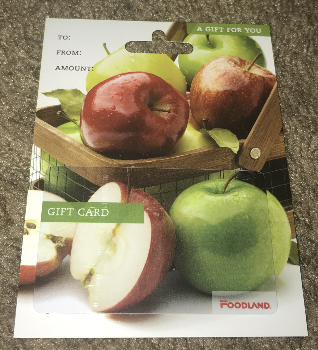 Foodland Grocery Store Gift Card Hanger Green & Red Apples No Value Canada  New | Ebay