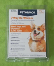 PetArmor 7 Way-De-Wormer for Small dogs Puppies 6 flavored chewables