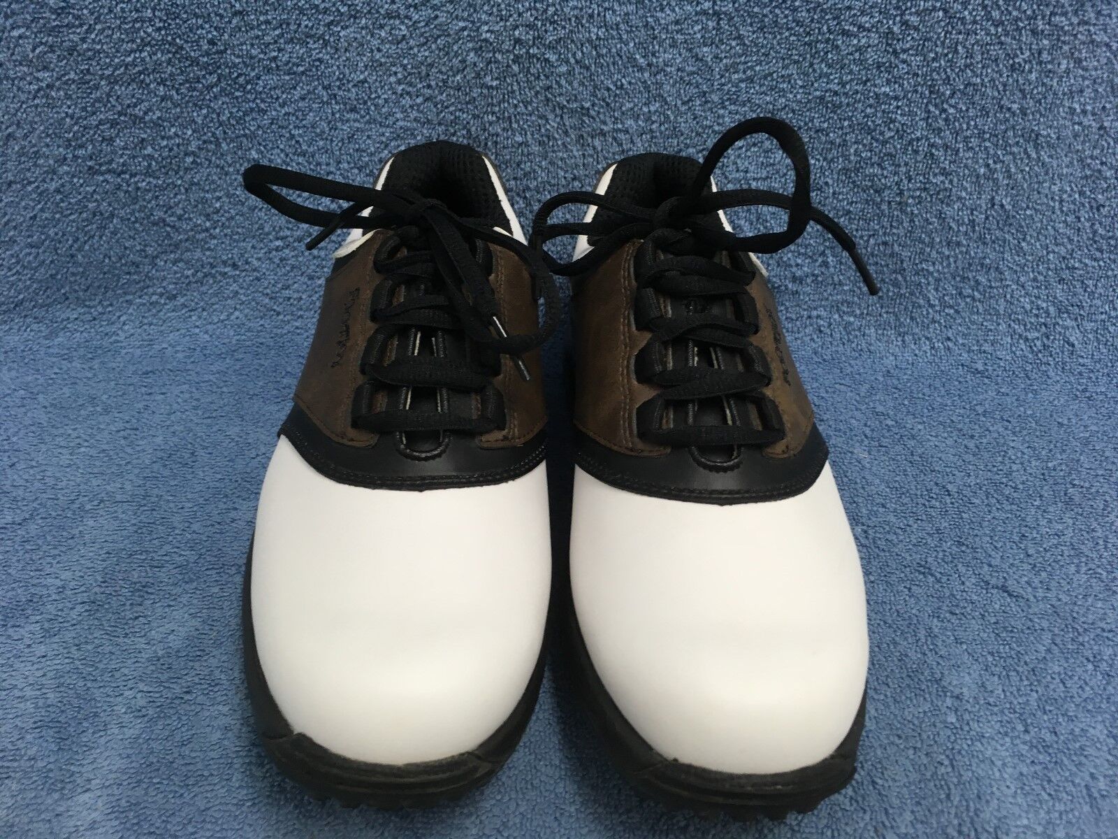 Footjoy Brown and White Saddle Style Soft Spike Golf Shoes Junio