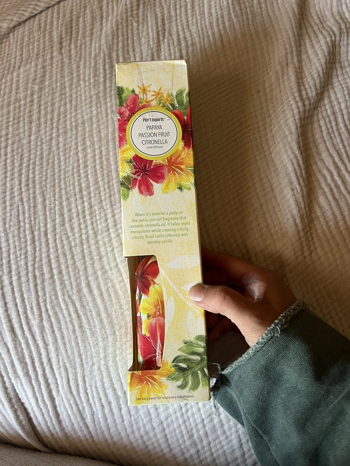 Pier 1 Imports Papaya Passion Fruit Citronella Reed Diffuser Set 8fl oz USA Made - Image 2 of 4