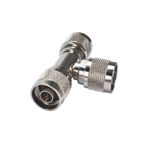 N-Type Plug male to 2x Plug male 3 Way "T" Type RF Coax Adapter long version