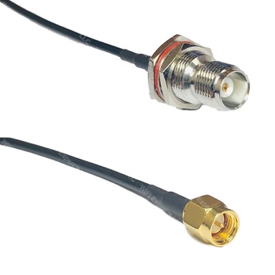 LMR100 TNC FEMALE BULKHEAD to SMA MALE Coax RF Cable USA-Ship Lot