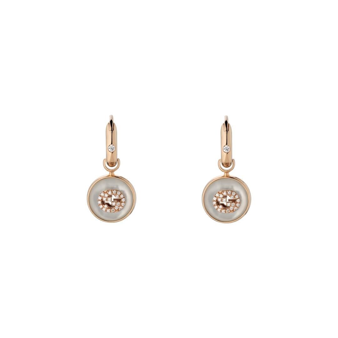 Gucci Hoop Earrings Interlocking GG YBD786772001 new Mop