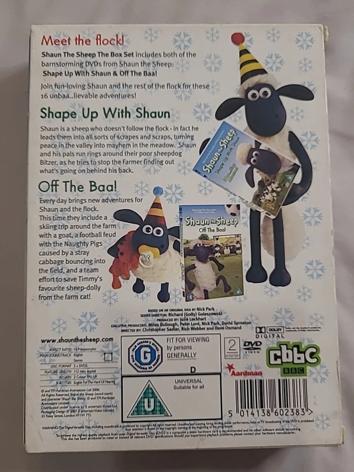 Shaun The Sheep The DVD Box Set Aardman Classics R2 Kids Entertainment  - Image 2 of 2