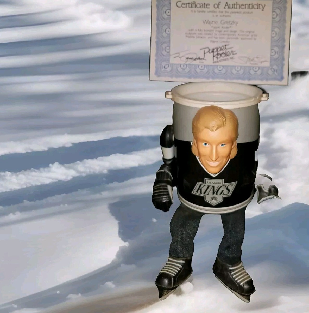 WAYNE GRETZKY HOF stamped on signature! PUPPET KOOLER LA KINGS