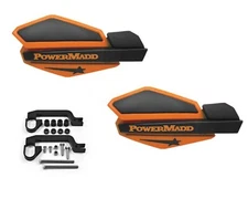 Powermadd Star Series Handguards Hand Guards Black Orange Kawasaki KFX700 All 