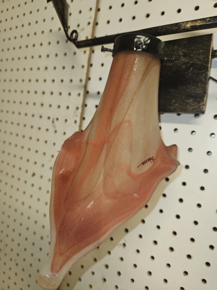 Aplique de vidrio soplado a mano Art Deco con hierro forjado firmado ADNAN Europa Post 1956 Foto 4 de 4