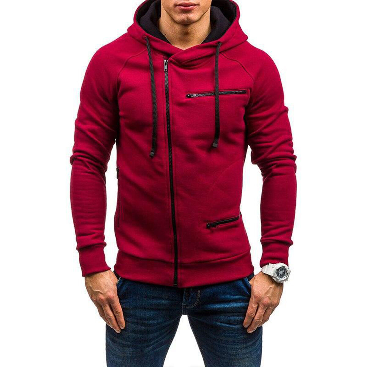 Men's Warm Hoodie Hooded Sweatshirt Coat Jacket Outwear Jumper Winter ...