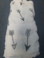 Bamboo Muslin Swaddle Wrap Baby Blanket Arrows Gender Neutral