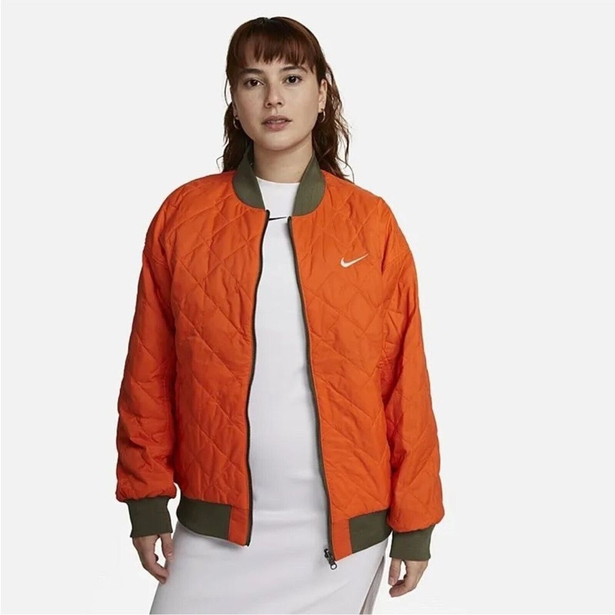 Nike Sportswear Women's Reversible Varsity Bomber Jacket Olive