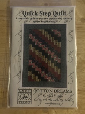Quick Step Quilt Reversible Sizes Lap-Queen By Cotton Dreams #1004 Britt Uncut