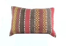 Kilim Pillow Cover 16x24 Tribal Vintage Turkish Carpet Lumbar Pillow Cover 1952
