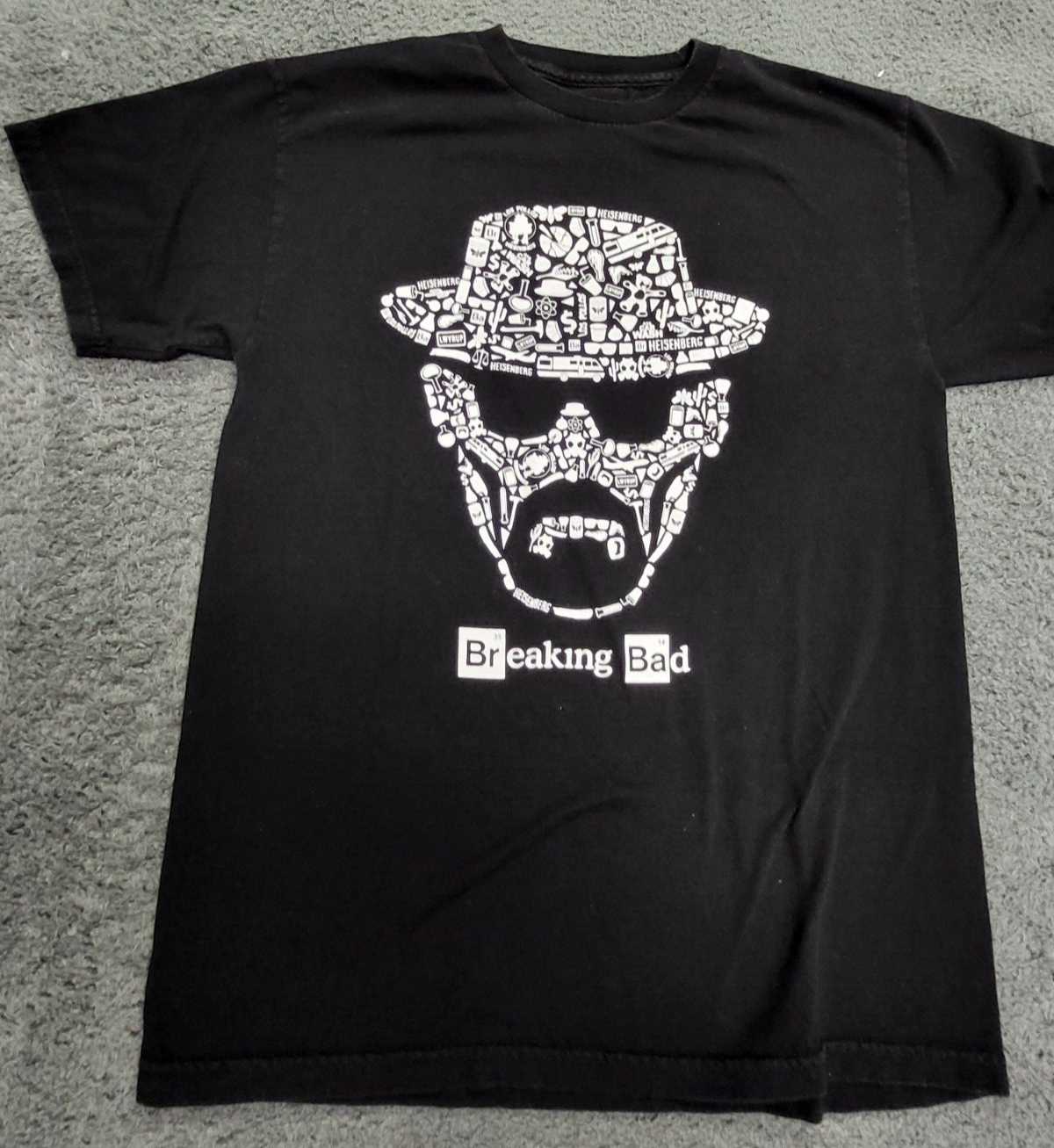 Mens T-Shirt Large Official Breaking Bad Heisenberg Los Pollos Black White