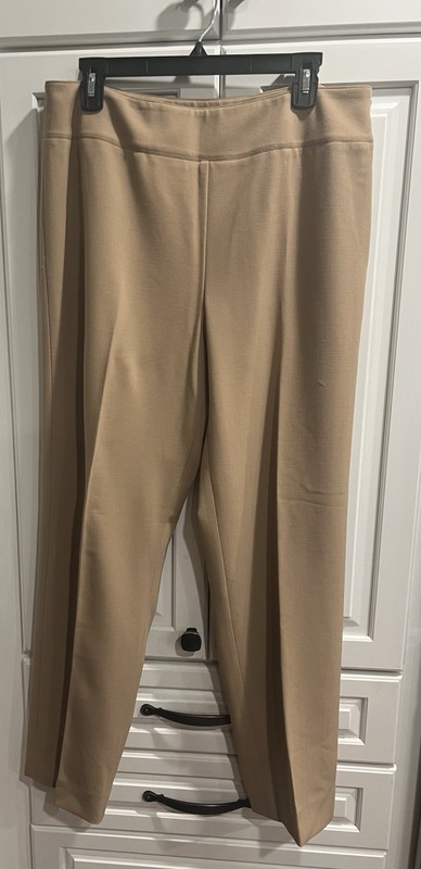 RALPH LAUREN Brown Wool Trousers Pants Stretchy Side Zip Size 14