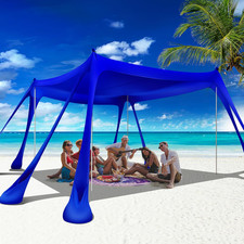 Beach Canopy Beach Tent Pop up Shade 10X10Ft Sun Shelter UPF50 with 8 Sandbags-