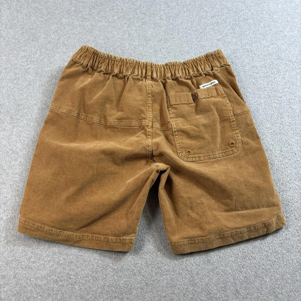 Pantalones Cortos Banks Journal Para Hombres 32 Marrón Pana Utilidad Bolsillo Cremallera Mosca Cintura Elástica Foto 2 de 4