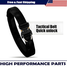 New Black Tactical Quick Release Battle 2 Layer Heavy Duty Metal Buckle Belt
