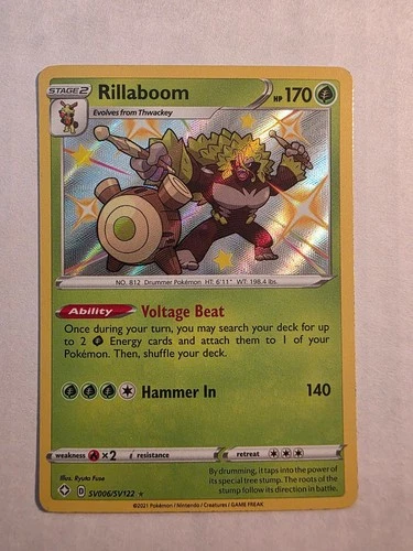 Rillaboom SV006/SV122 Shining Fates Shiny Vault Shiny Rare Holo Near Mint