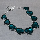 Faceted Apatite Quartz Heart Shape Gemstone Ethnic Jewelry Handmade Necklace 18"