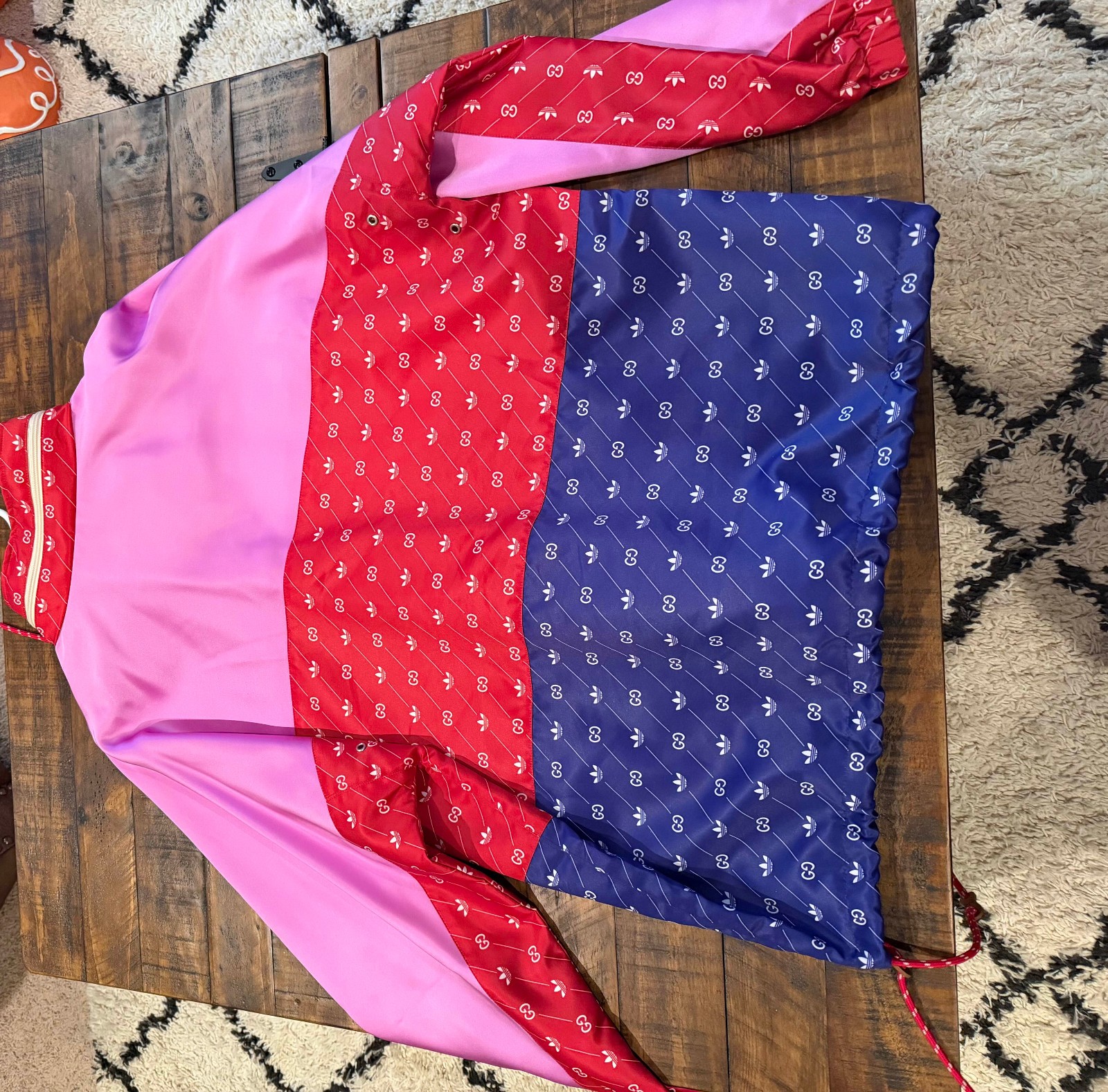 GUCCI ADIDAS X JACKET TREFOIL G LOGO PRINT HIDDEN HOOD ORGINAL $2,980 sz 48 L image 2