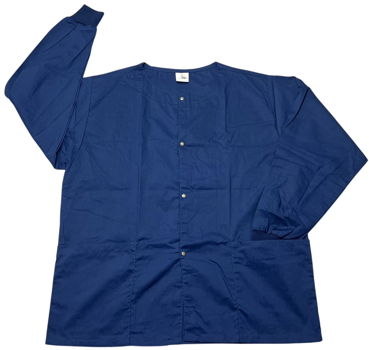 Scrub Jacket Unisex (L) Dark Royal Blue 2 Pocket Snaps Long Sleeves Medical NWOT - product detail image 1