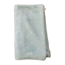Cloud Island Mint Green White Polka Dots Baby Blanket Plush Security Lovey 30x30