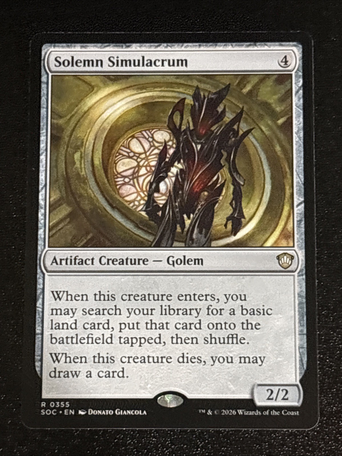 MTG Commander: Secrets of Strixhaven Solemn Simulacrum 0355 NM Rare