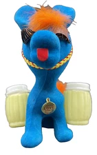 1 Blue Vintage Flocked Donkey Salt & Pepper Hong Kong Love Eyelashes NOS