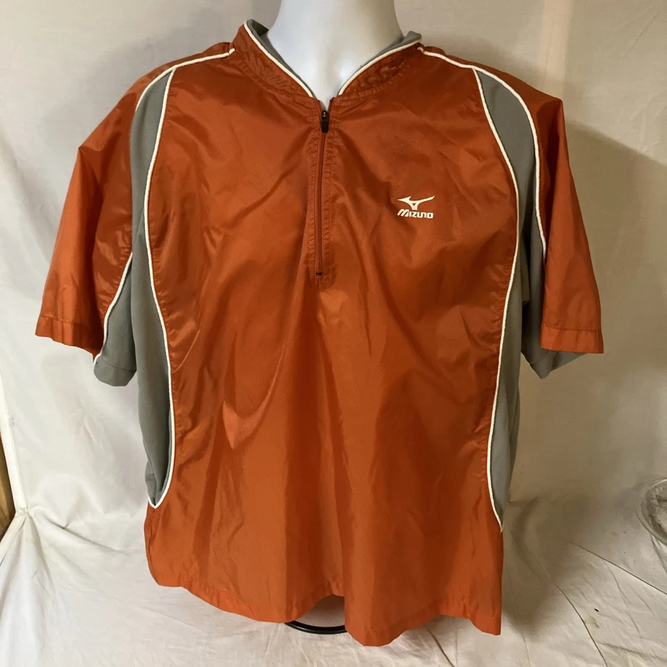 Lot of Two Mizuno Teamwear Baseball Warm Up Batting Shirt Medium 1 Red 1 Orange - Image 2 of 4