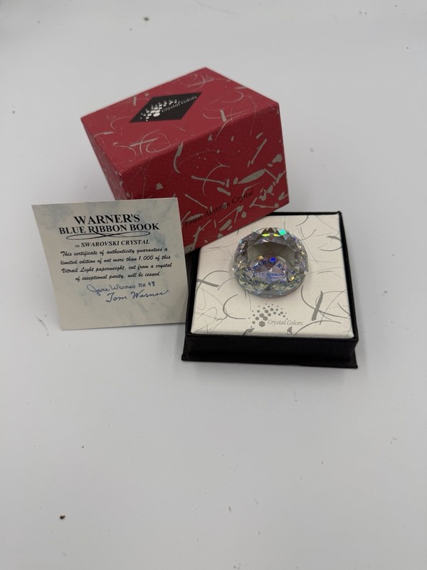 SWAROVSKI CRYSTAL WARNER’S THE BLUE-RIBBON BOOK ROUND PRISM 1.5” RARE