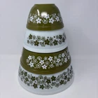 VTG Pyrex Spring Blossom Crazy Daisy Mixing Bowls Set 4 - 404 403 402 401 READ