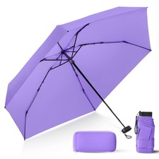 Compact Travel Umbrella with Case - Mini Umbrella for Purse, Small Lightweigh...