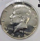 1966 KENNEDY Half Dollar 40% SILVER SMS UNCIRCULATED JFK 50c US Coin