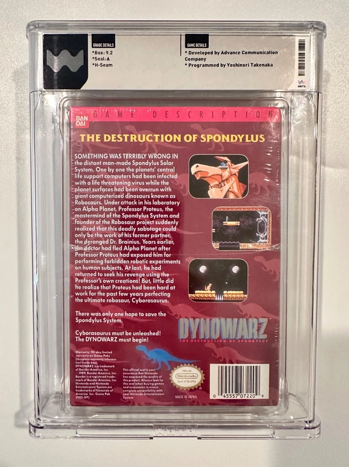 DYNOWARZ The Destruction of Spondylus NES WATA 9.2 A SEALED Graded Nintendo - Image 3 of 4
