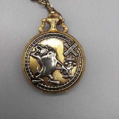 Vintage Armitron Tasmanian Devil Pocket Watch Mens 41mm Train