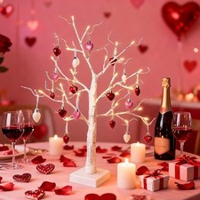 Mini Valentines Day Christmas Tree Ornaments 1.18 Inch 01-red Pink White