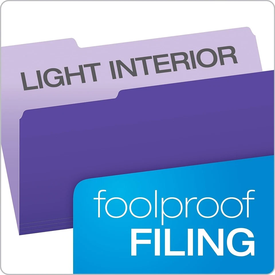 Pendaflex 435013VIO Interior File Folders, 1/3 Cut Top Tab, Legal, Violet  - Image 3 of 4