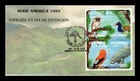 Dr Jim Stamps Colombia Serie America 1993 Endangered Species Setenant Block FDC