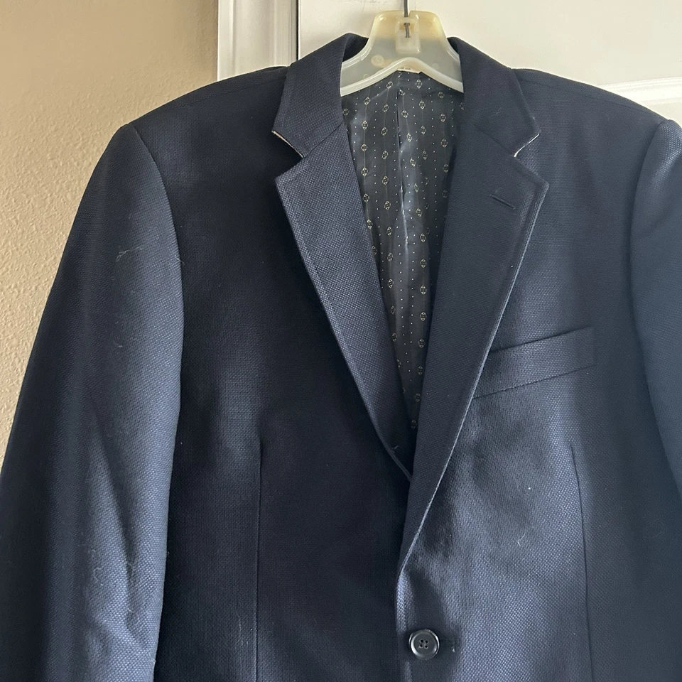 $598 Men's 40R 40 Reg Billy Reid Mohair Wool Blazer Navy Blue - Image 3 of 4
