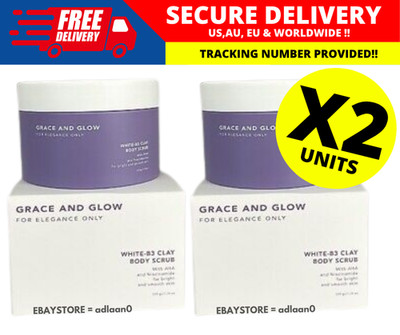 Grace & Glow White-B3 Clay Body Scrub 220g-Smooth Skin with AHA + Niacinamide X2