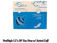 Pool Style Deluxe Pool Vacuum Hose PSL-40-8250 1-1/2" x 50' Swivel Cuff New