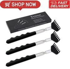 3 Pack Extendable Back Scratcher, Stainless Steel Portable Telescoping Back