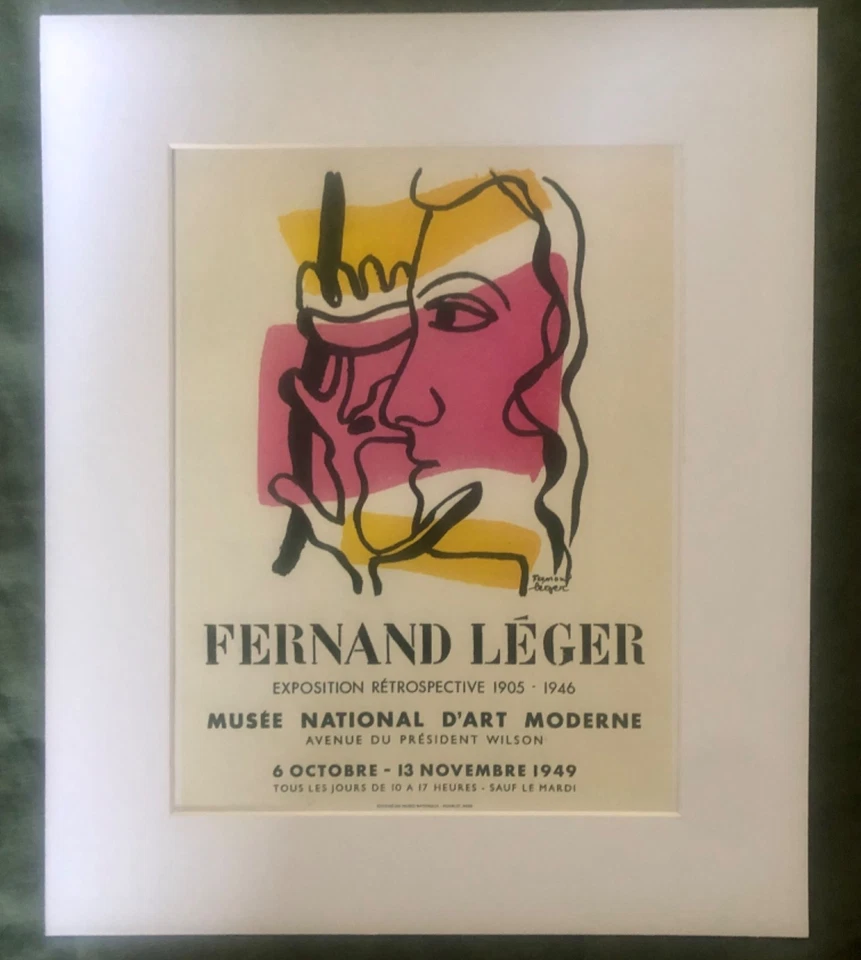 FERNAND LEGER” MUSEO NACIONAL DE ARTE MODERNO, PARÍS 1949, impresión de póster montado. Foto 3 de 4
